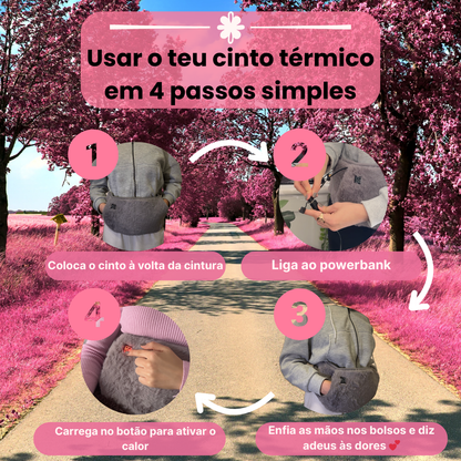Cinto Térmico Portátil – Alívio de Cólicas e Dores